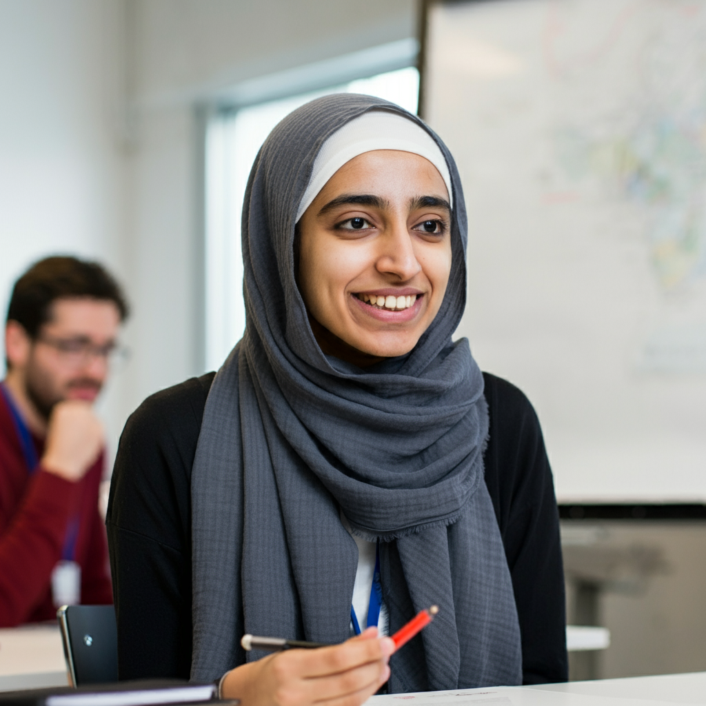 Woman smiling